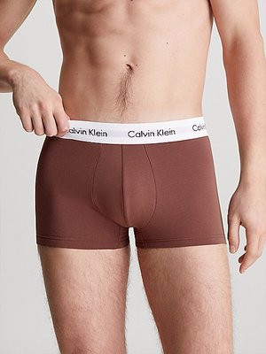 Cotton Stretch boxery 3ks – Calvin Klein Underwear, Hnědá, Modrá barva Muži