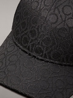 Luxusní Monogram Jacquard kšiltovka, Černá barva, OS