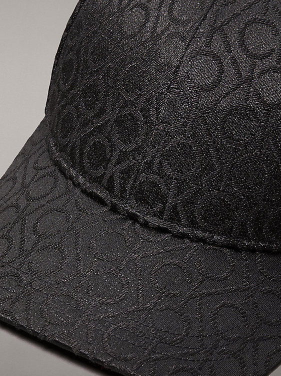 Luxusní Monogram Jacquard kšiltovka, Černá barva, OS