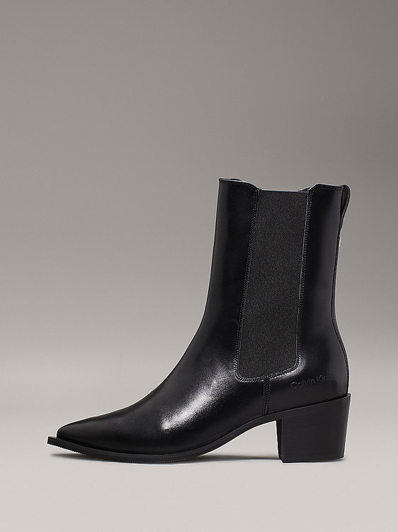 Calvin Klein Jeans, Černá barva Heel Cowboy kozačky krátké