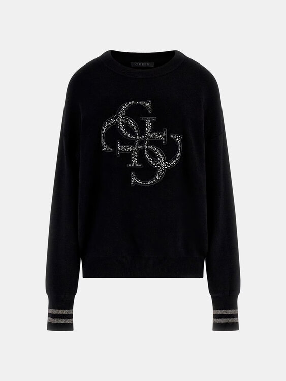 GUESS, Černá barva Sylvie Logo svetr