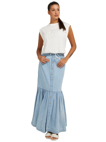 Módní Bridgette top, Bílá barva, 2022