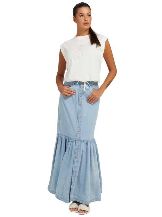 Módní Bridgette top, Bílá barva, 2022