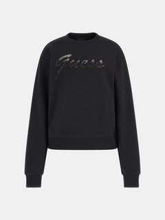 Luxusní Guess Shiny mikina, Černá barva, XS, S, M, L