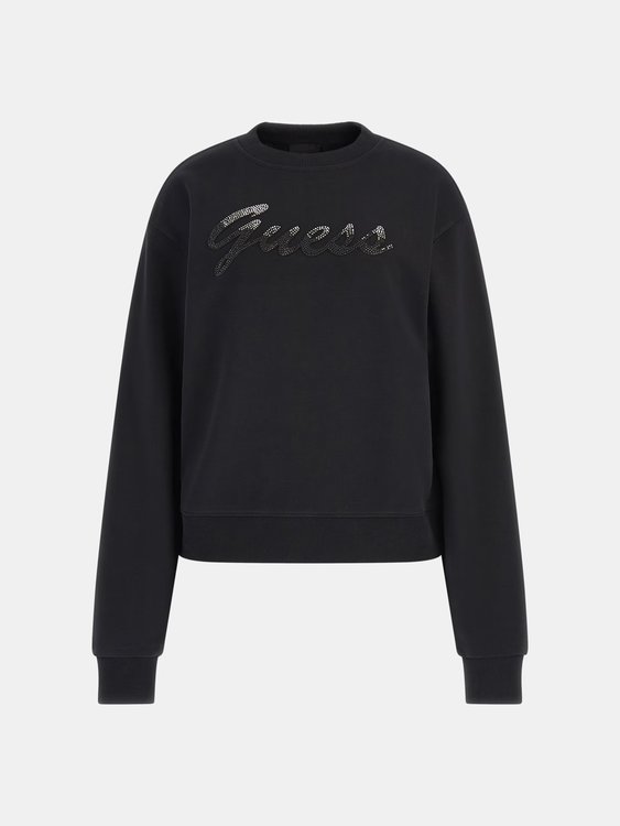 Luxusní Guess Shiny mikina, Černá barva, XS, S, M, L