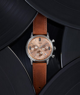 Hnědá, Stříbrná barva, Marlin hodinky