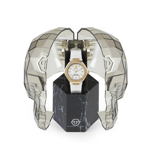 Luxusní THE HEXAGON hodinky, Bílá, Zlatá barva, UNI