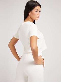 Adele crop triko Bílá barva Ženy