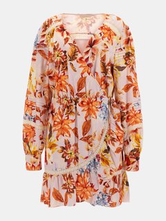 Luxusní Hafa šaty, Oranžová barva, XS, S, M, L