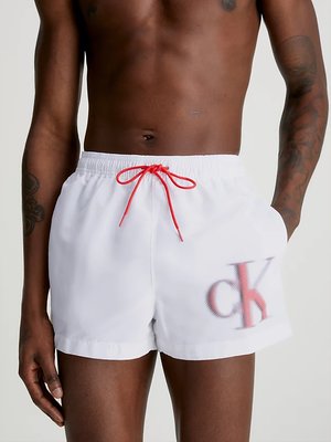 CK Monogram plavky – Calvin Klein Swimwear, Bílá barva Muži