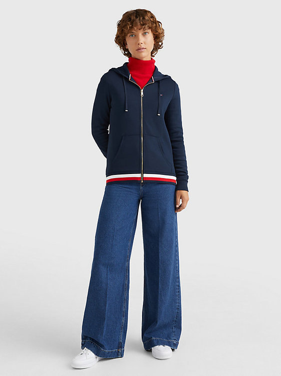 Heritage Zip-Through mikina – Tommy Hilfiger, Navy barva Ženy