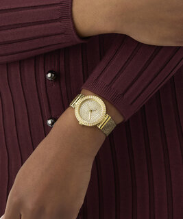 GUESS – Ivy hodinky, Béžová, Hnědá, Zlatá barva 1