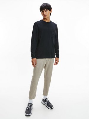 Tričko s dlouhým rukávem – Calvin Klein Jeans, Černá barva Muži