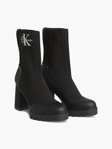 Módní Platform kotníkové boty, Černá barva, 2022