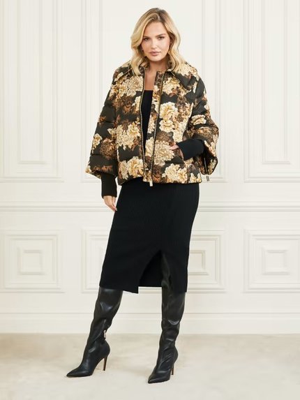 Módní Sharon bunda, Černá, Hnědá barva, 2022
