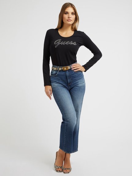 Módní Adriana triko, Černá barva, 2023