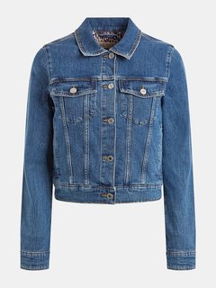 Luxusní Delya Trucker bunda, Modrá barva, XS, S, M, L