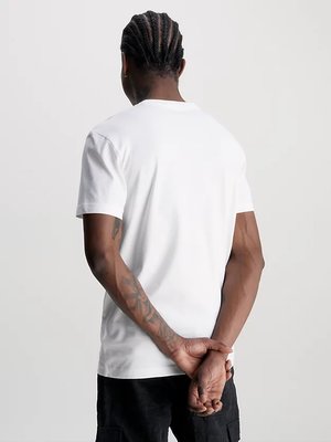 Módní Stacked Logo triko, Bílá barva, 2023