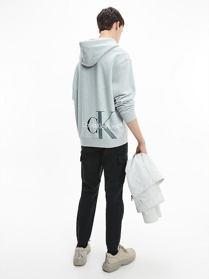 Módní Two tone monogram mikina, Šedá barva, 2022