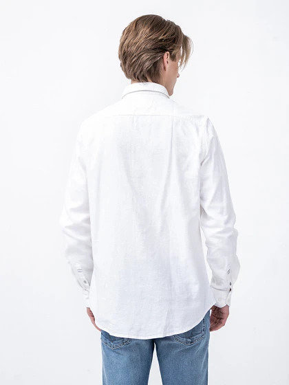 Blend košile – Calvin Klein Jeans, Bílá barva Muži