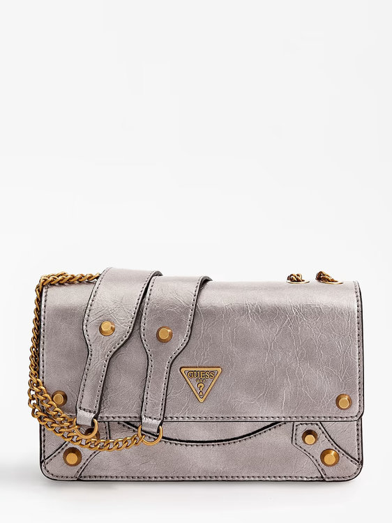 GUESS – Amantea Girlfriend crossbody, Stříbrná barva