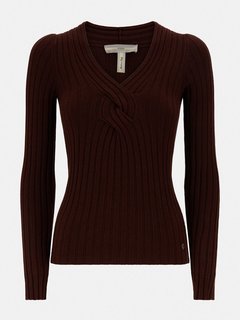 Luxusní Ines svetr, Hnědá barva, XS, S, M, L