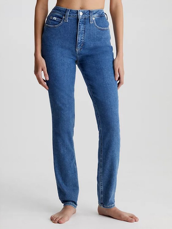 Calvin Klein Jeans – High Rise Skinny jeany, Modrá barva