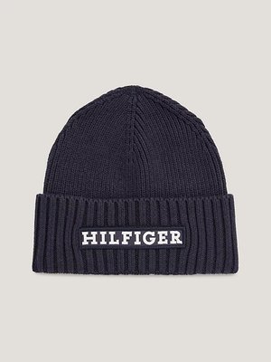Tommy Hilfiger – Monotype Beanie čepice, Navy barva