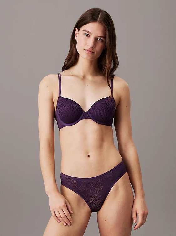 Calvin Klein Underwear – Sheer Marquisette bikiny, Fialová barva