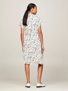 Luxusní TH Monogram šaty, Krémová, Multi barva, 34, 38