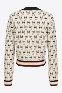 Monogram Jacquard svetr – Pinko, Bílá barva Ženy, Ženy