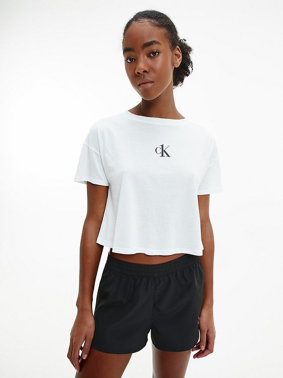 Calvin Klein Swimwear – Crop top, Bílá barva