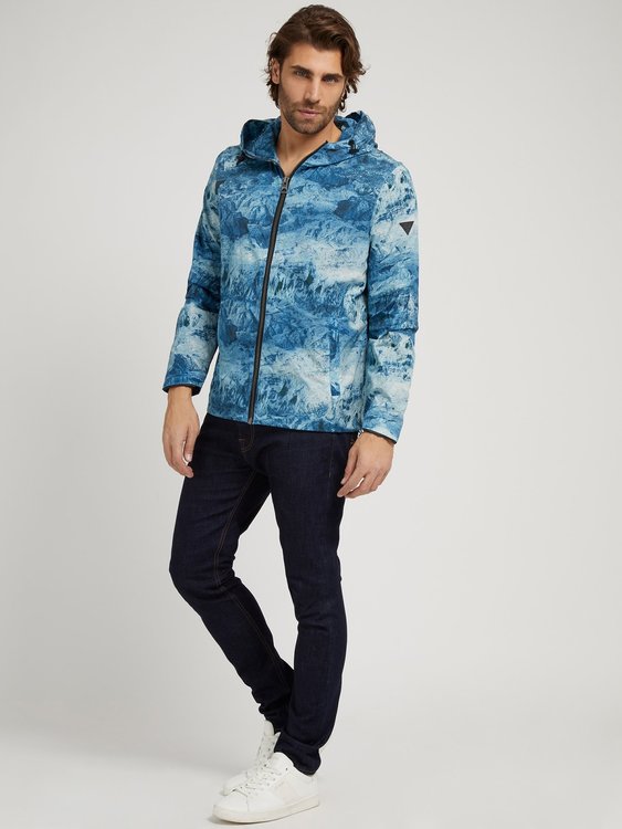 Woven bunda – Guess, Modrá barva Muži 1