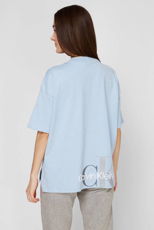 Módní Two tone monogram tričko, Modrá barva, 2022