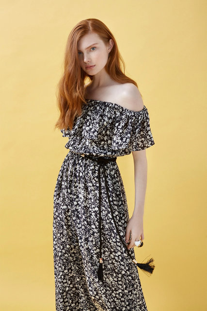 Módní Ambeta šaty, Černá barva, 2022