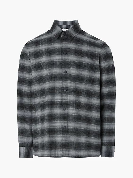 Twill Fleece košile Černá barva Muži