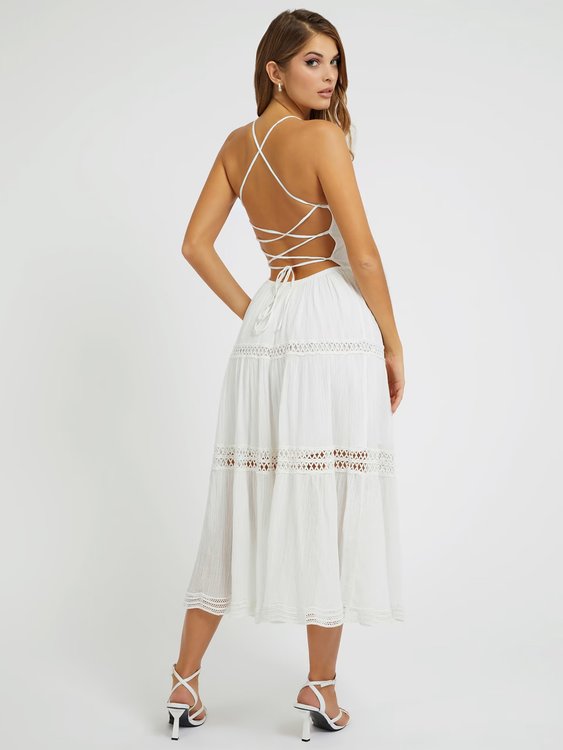 Safa šaty – GUESS, Bílá barva Ženy