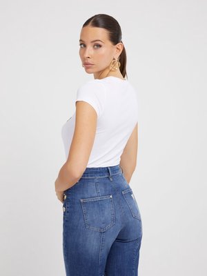 Script triko – GUESS, Bílá barva Ženy