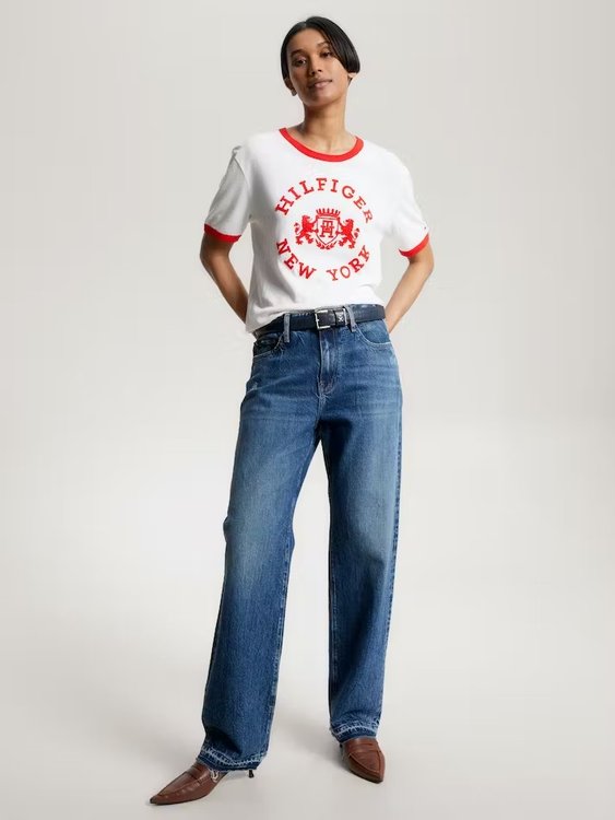 Varsity Flock triko – Tommy Hilfiger, Bílá barva Ženy