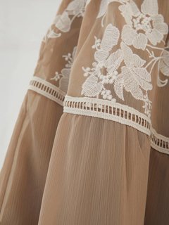 Béžová, Hnědá barva, Giuditta Embro Long šaty