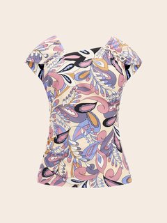 Fialová, Růžová barva, Penny Crused Paisley top