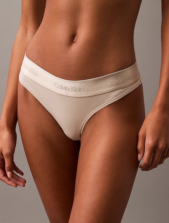 Modern Holiday tanga – Calvin Klein Underwear, Béžová, Krémová barva Ženy