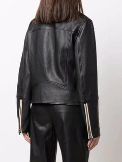 Amalfi kožená bunda Černá barva Ženy