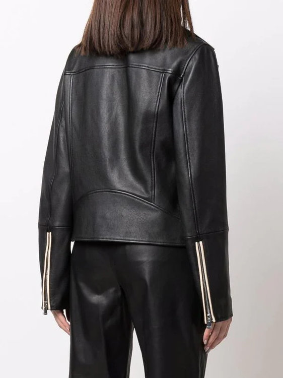 Amalfi kožená bunda Černá barva Ženy