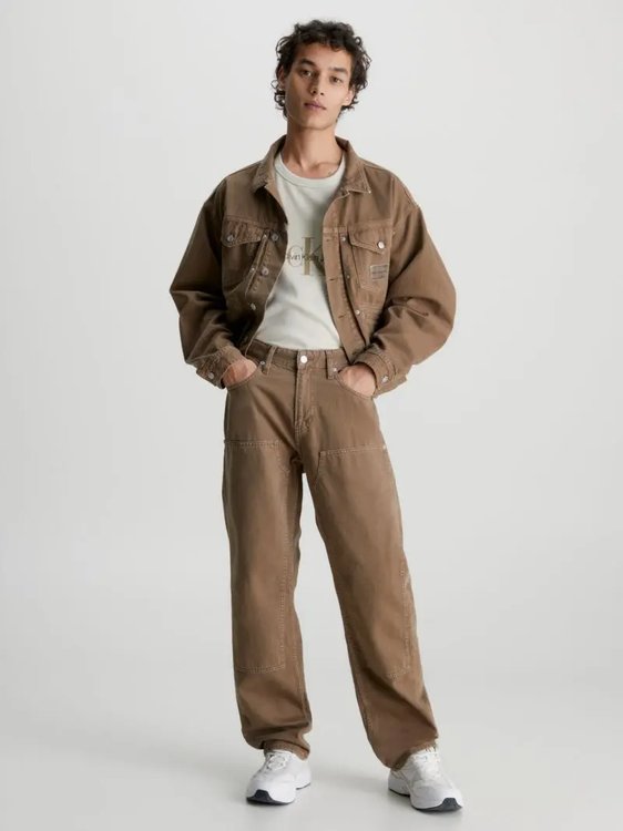 Módní 90's Straight jeany, Hnědá barva, 2023