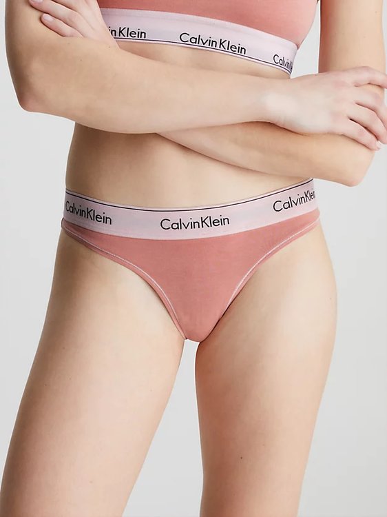 Modern Cotton Mineral tanga – Calvin Klein Underwear, Růžová barva Ženy