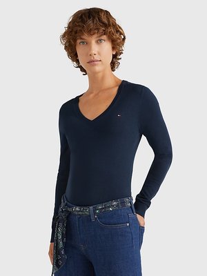 Tommy Hilfiger – Heritage V-Neck svetr, Navy barva