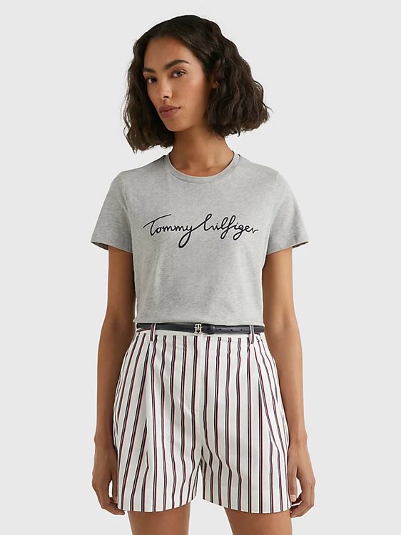 Tommy Hilfiger – Heritage Graphic triko, Šedá barva