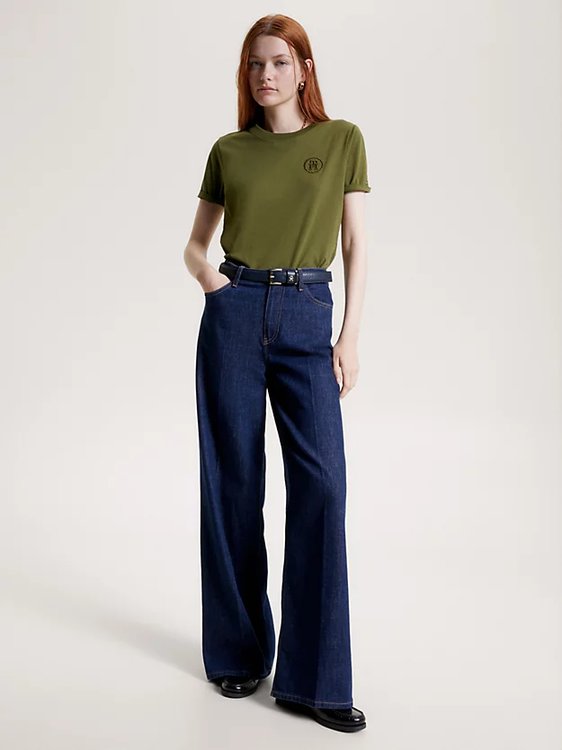 Modern Regular triko – Tommy Hilfiger, Zelená barva Ženy