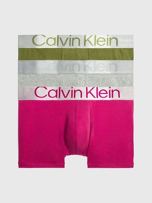 Calvin Klein Underwear – Reconsidered Steel boxery 3ks, Růžová, Zelená barva